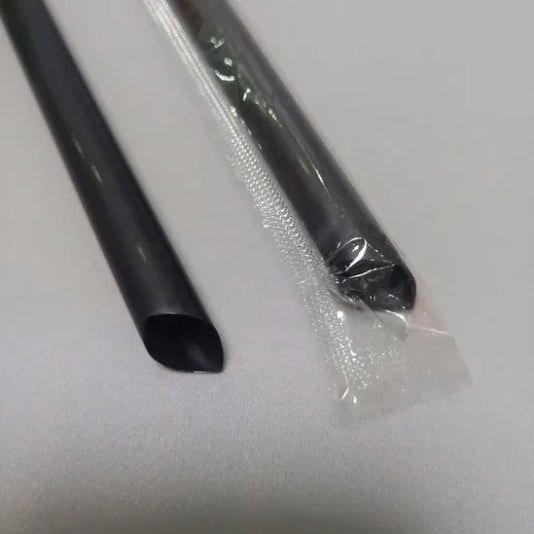 หลอดชานมไข่มุก ห่อพลาสติก 12 x 210 mm สีดำ 1000 ชิ้น/กล่อง