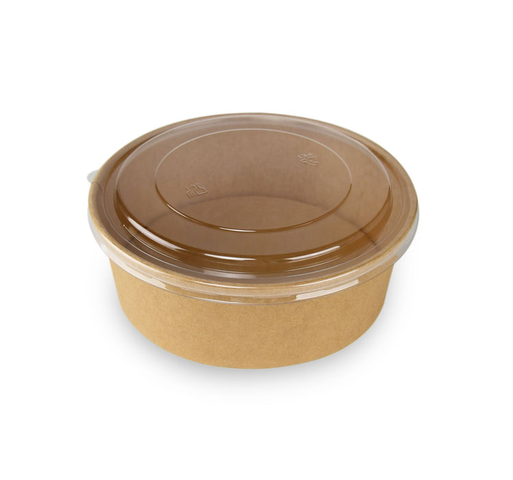 ถ้วยกระดาษสีน้ำตาล (คราฟท์น้ำตาล) ขนาด1300ml +ฝาPET/CH