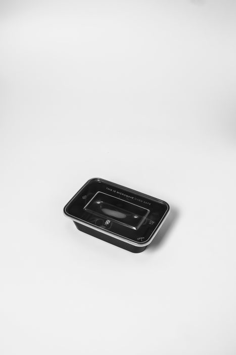 กล่องอาหารพลาสติก 1 ช่อง simple 650ml สีดำ