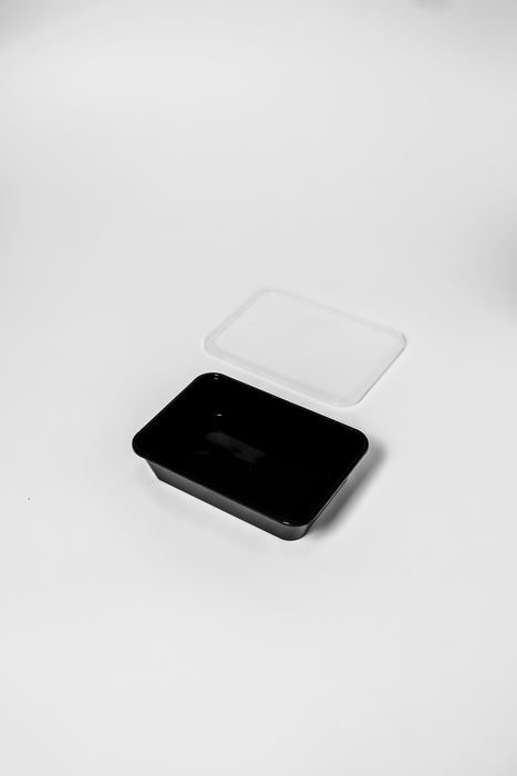 กล่องอาหารพลาสติก 1 ช่อง premium 750ml สีดำ