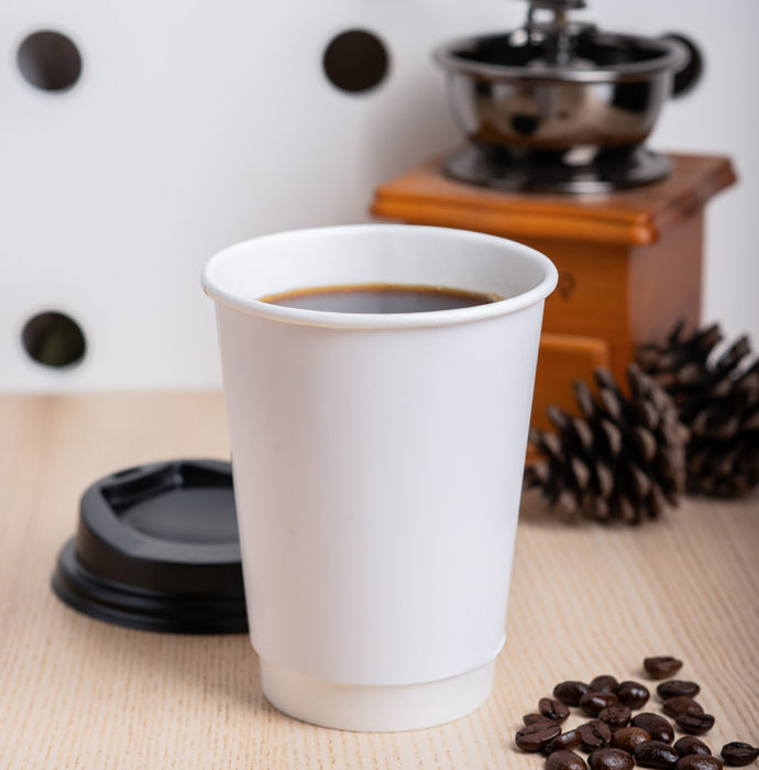 แก้วกระดาษ 2 ชั้น (กันร้อน) 12oz สีขาว