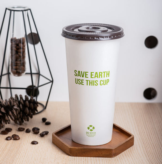 ฝาเรียบ (แก้วกระดาษ) น้ำตาล