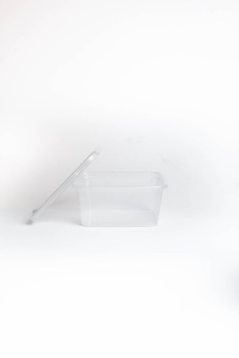 กล่องอาหารพลาสติก premium 450ml ทรงจัตุรัส สีใส