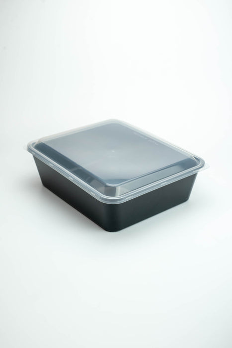 กล่องอาหารพลาสติก 1 ช่อง premium 2750ml สีดำ