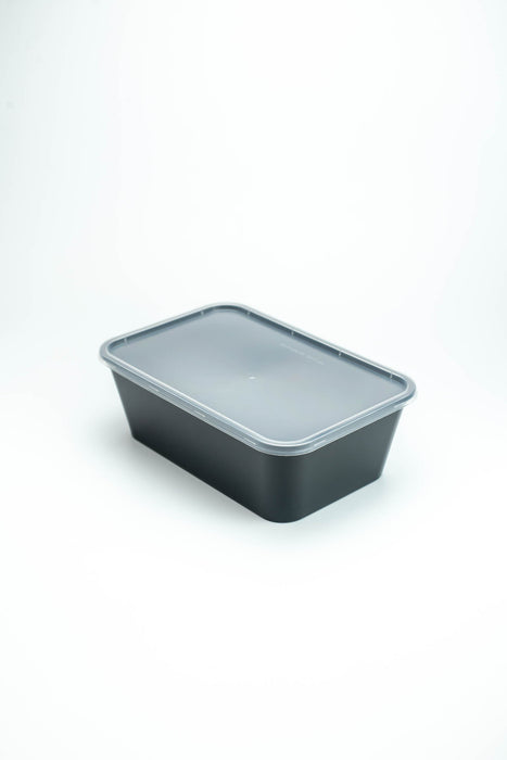 กล่องอาหารพลาสติก 1 ช่อง premium 1000ml สีดำ