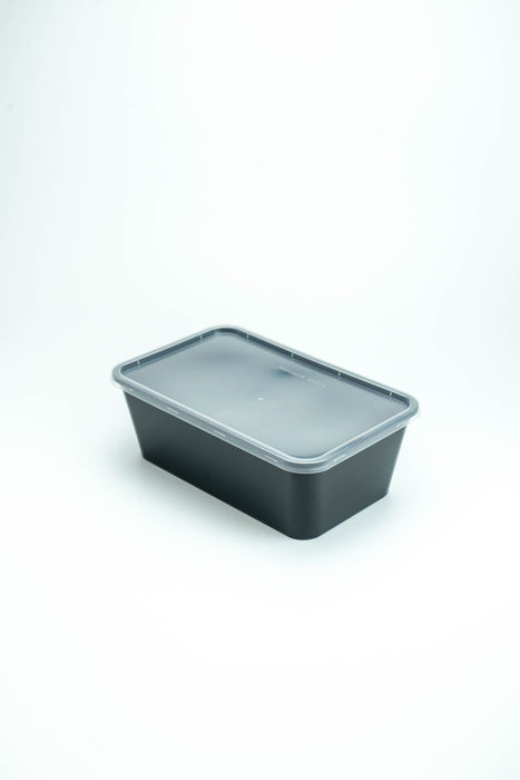 กล่องอาหารพลาสติก 1 ช่อง premium 1200ml สีดำ