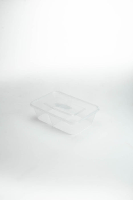 กล่องอาหารพลาสติก 2 ช่อง simple 650ml ใส