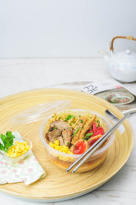 ชามพลาสติกพร้อมฝา premium 750ml สีใส